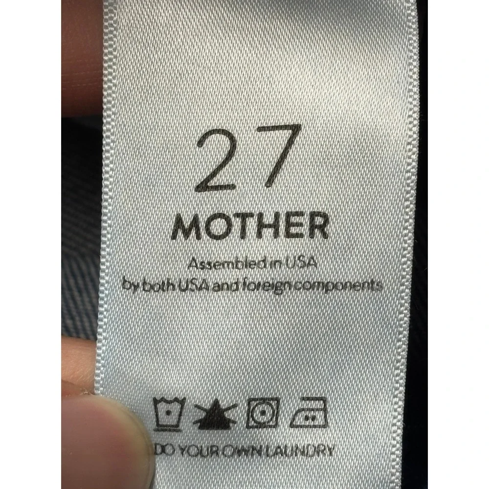 MOTHER High Waisted Looker Ankle Fray Jeans Goin' For Gold Blue Women Size 27X29
